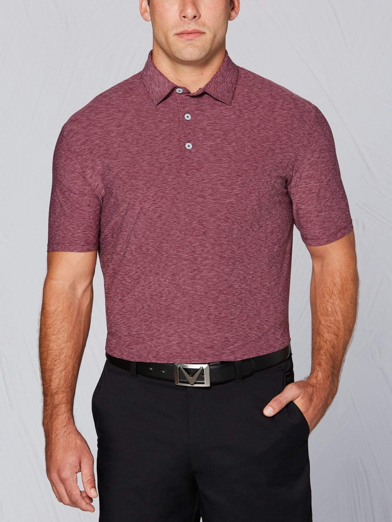 Men's Tour Authentic Heather Striped Polo
