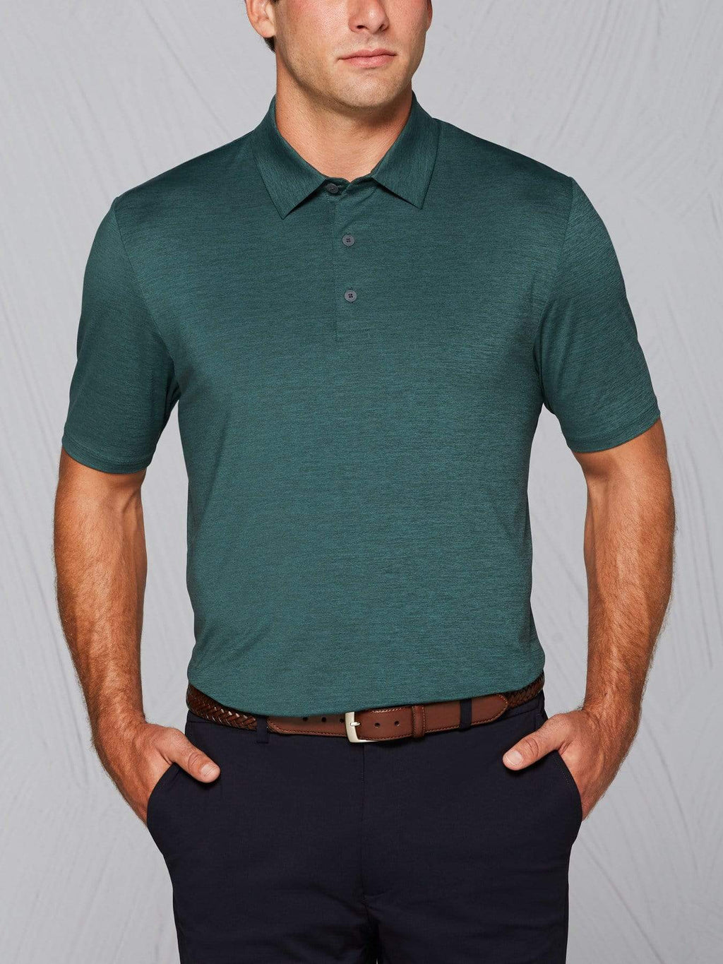 Men's Tour Authentic Heather Striped Polo