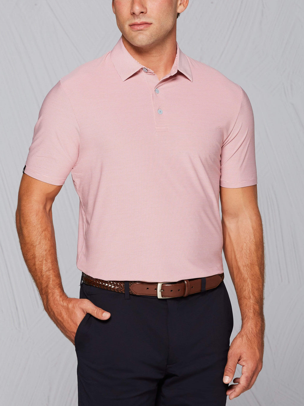 Men's Tour Authentic Heather Striped Polo
