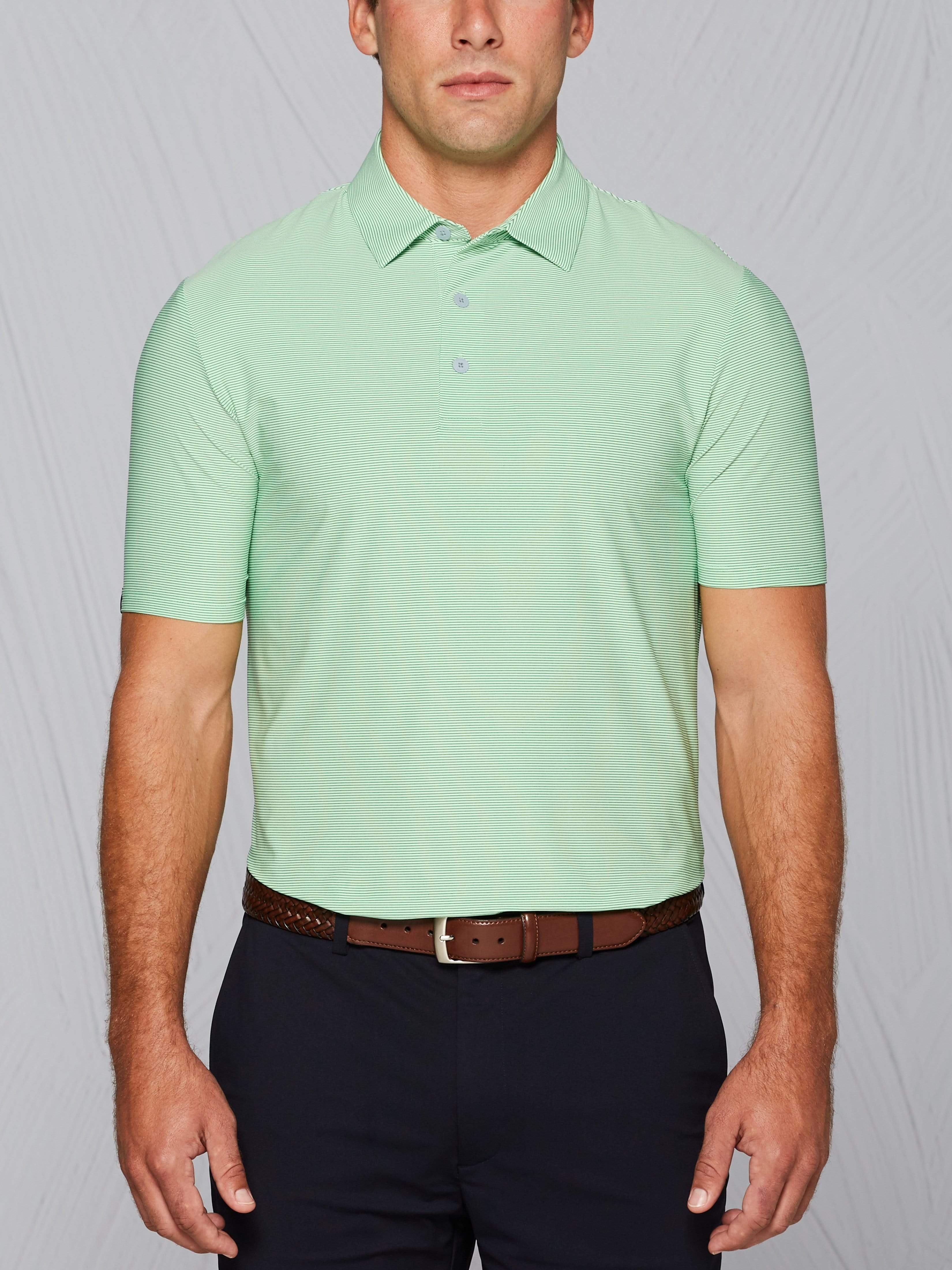 Men's Tour Authentic Heather Striped Polo