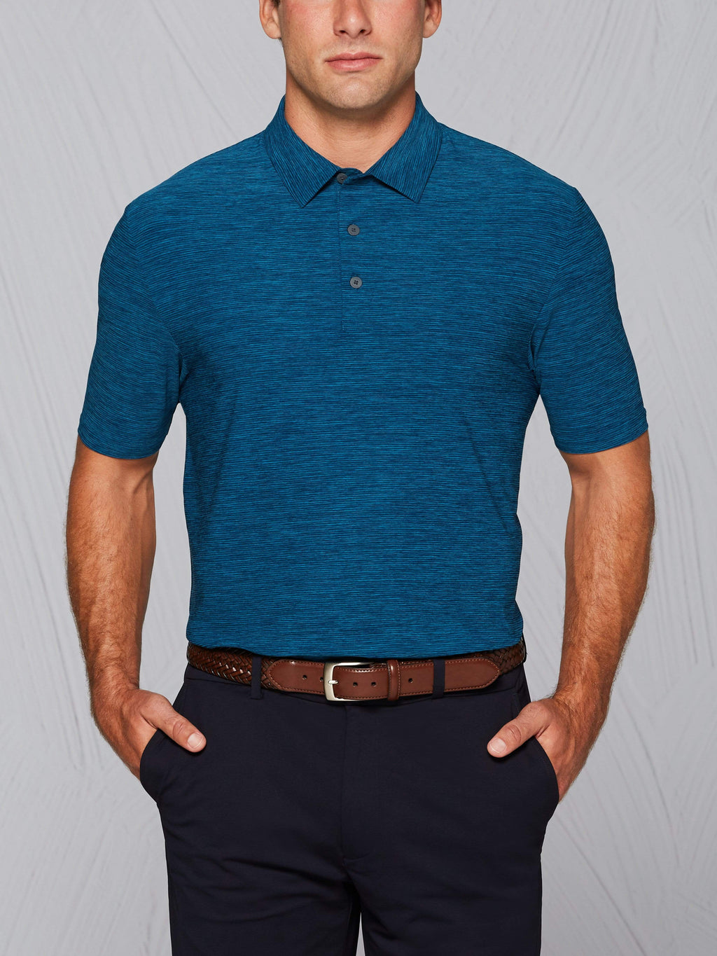 Men's Tour Authentic Heather Striped Polo