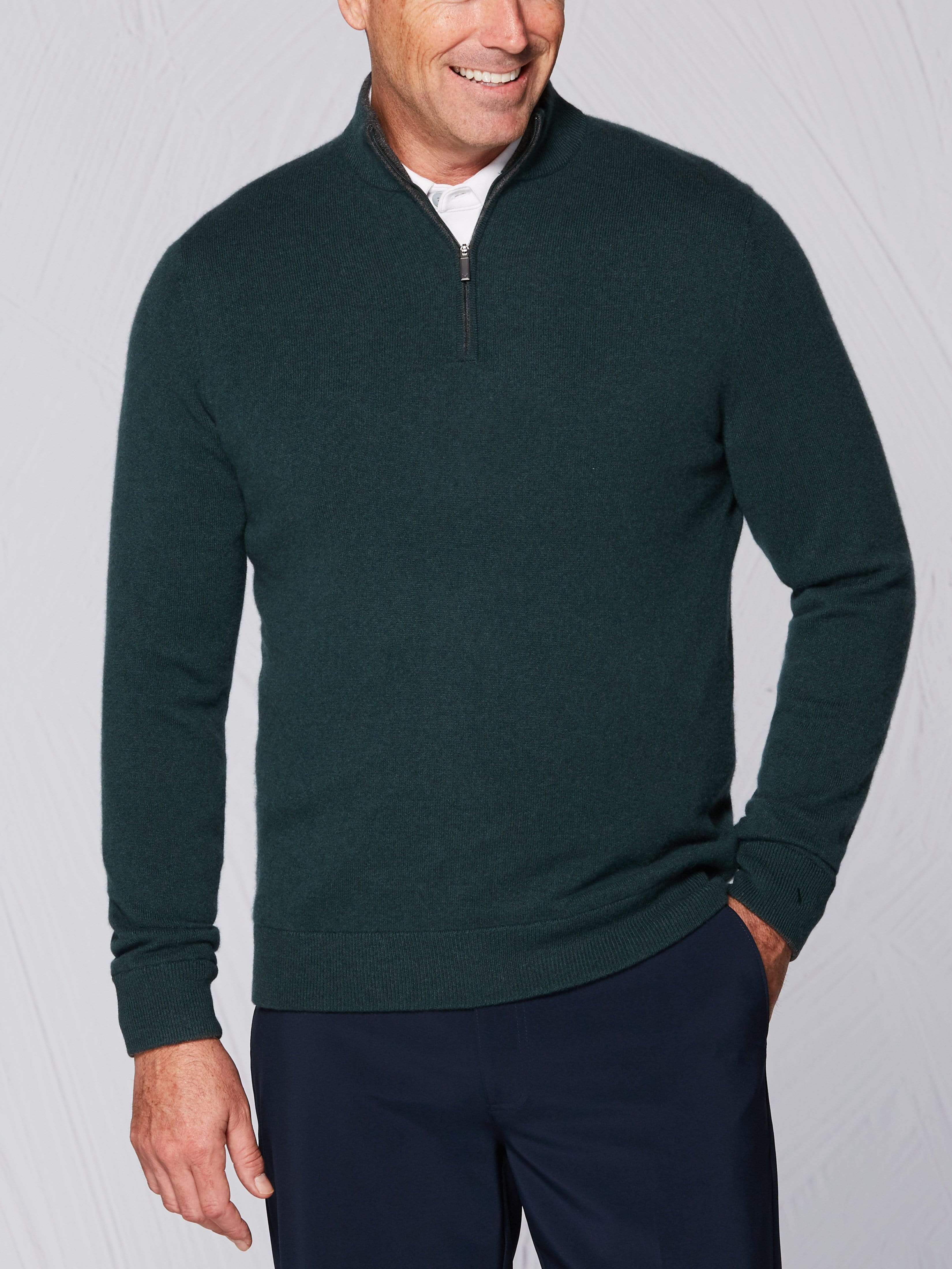 Men's Tour Authentic Quarter Zip Cashmere Golf Windstopper