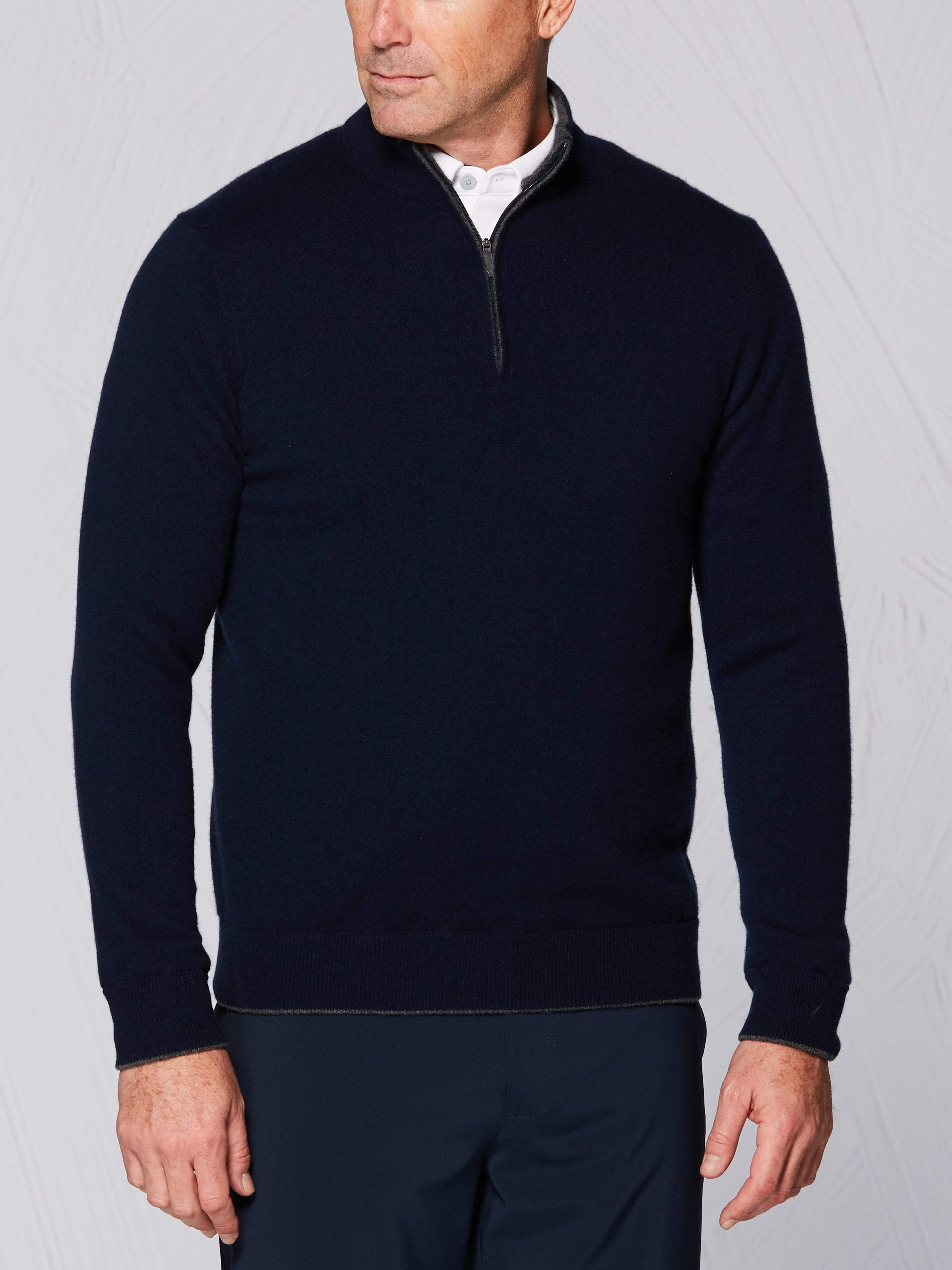 Men's Tour Authentic Quarter Zip Cashmere Golf Windstopper